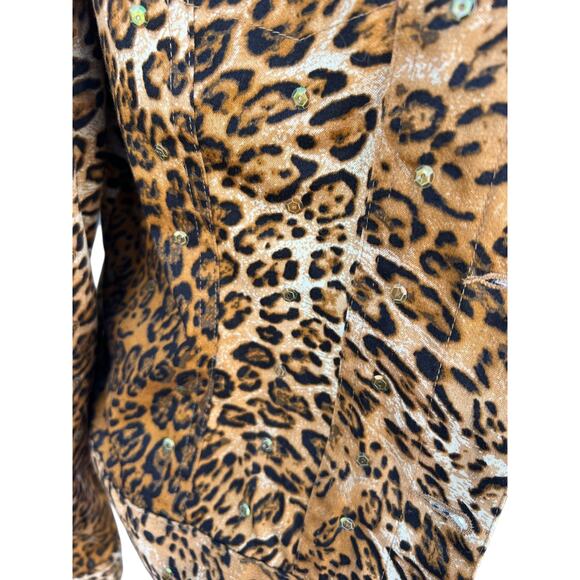 Russell Kemp Women's Vintage Secretary Career Sequin Jacket Animal Print Size 10 - Picture 8 of 10